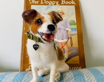 Needle Felted Jack Russell Terrier/Jack Russell Portrait/Jack Russell gift/Needle Felt Pet Sculpture/Pet Loss Gift/Pet Memorial/Pet Portrait