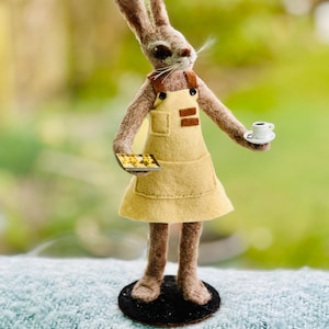 Needle Felted Bunny Doll: Tilly the Tea Shop Rabbit Ornament