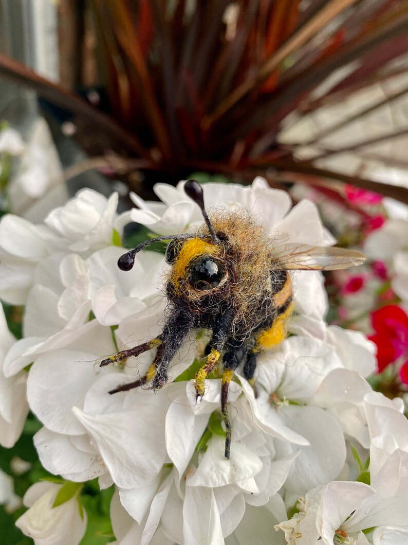 Honey Bee/needle Felted Honey Bee/bee Art/bee/bee Ornament/bee Etsy