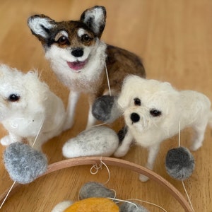 Pet Portrait Mobile/Dog Crib Mobile/OOAK Cot Mobile/Pet Mobile/Customised Mobile/Needle  Felted Cot Mobile/Baby Shower Gift/Nursery Decor