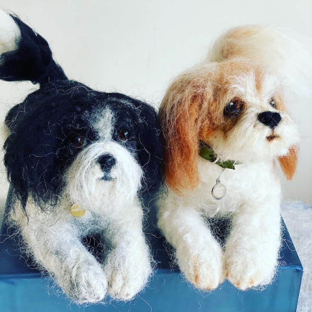 Custom Shih Tzu Felted Dog Replicacustom - Needle Felted Dog, Portrait ...