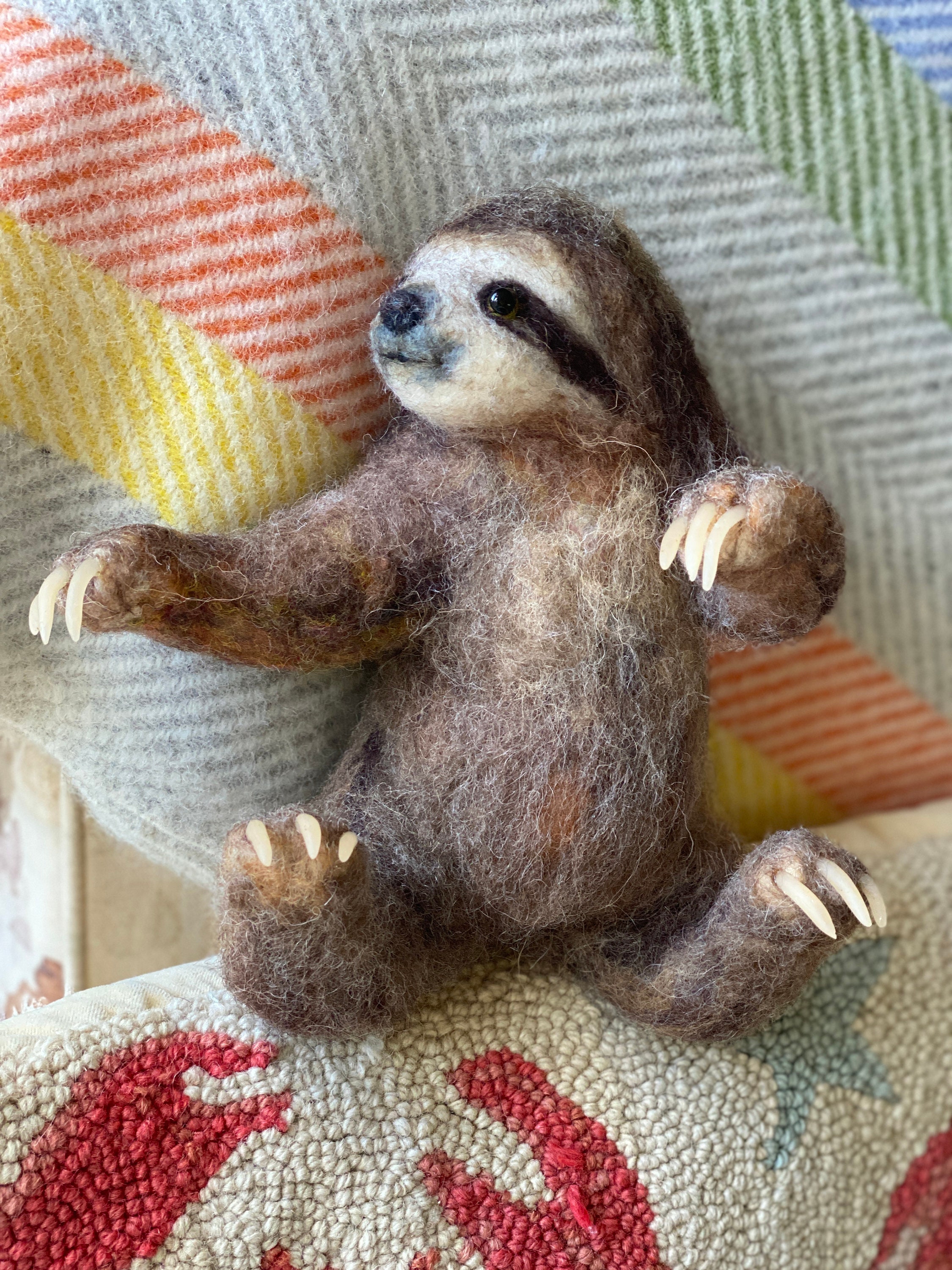 OOAK Needle Felted Sloth Sculpture – Made to Order Handmade Wool Sloth ...