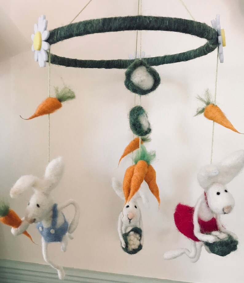 Bunny Mobile/mobiles for Nursery/rabbit Mobile/ready to Etsy