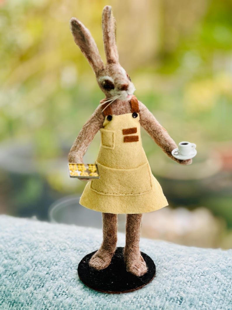 Felted Bunny Doll: Cute Rabbit, 'tilly' Rabbit Ornament, Needle Felted ...