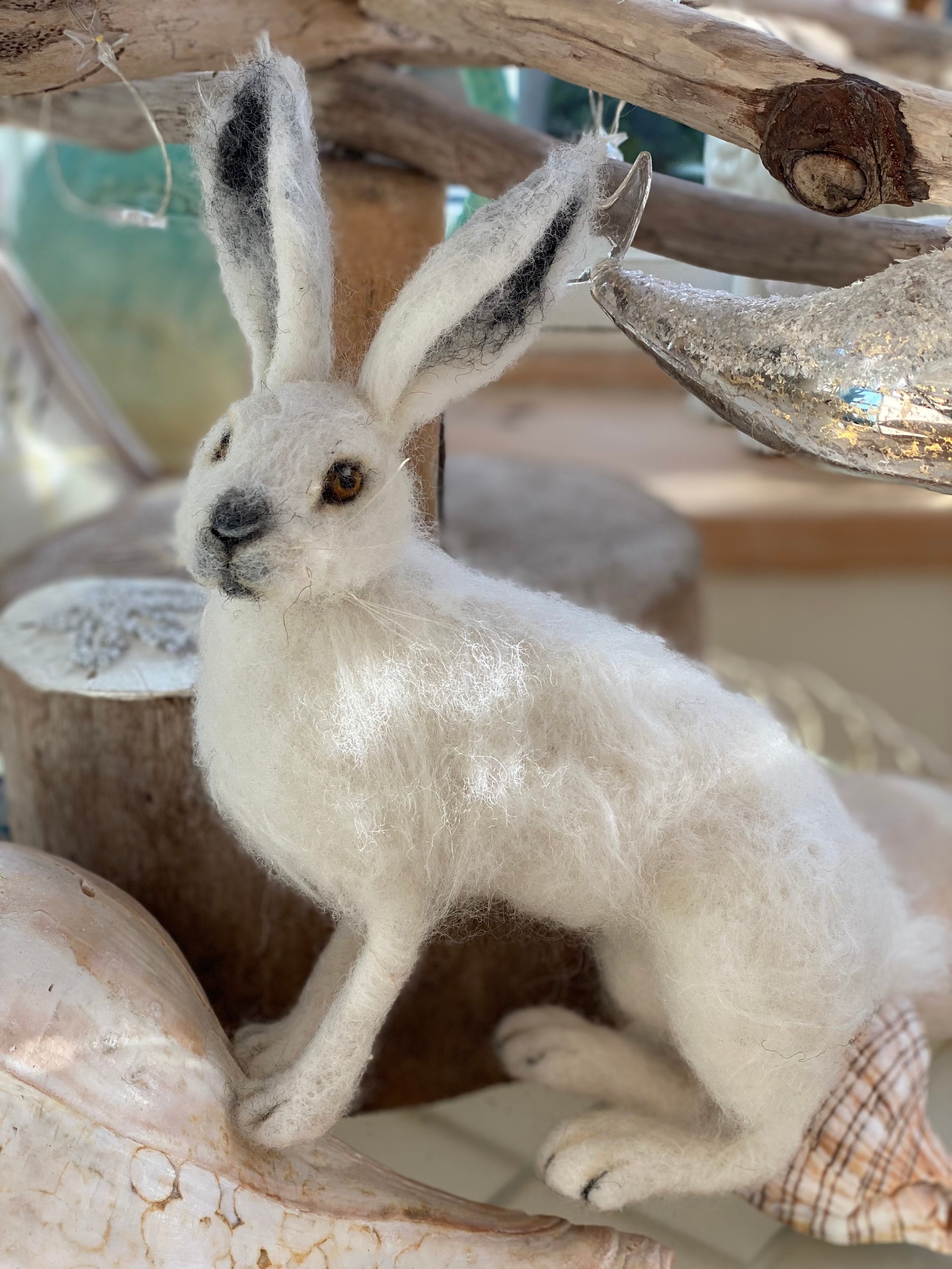 wool felt arctic hare Needle felted Mountain Hare realistic animal