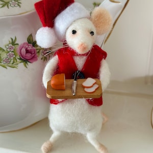 Xmas Party Mouse/Mouse ornament/Cute Mouse/Christmas Mouse/Mice/Mice ornaments/Needle felted Mice/Needle felt Mouse/Mouse Gift/Mouse doll