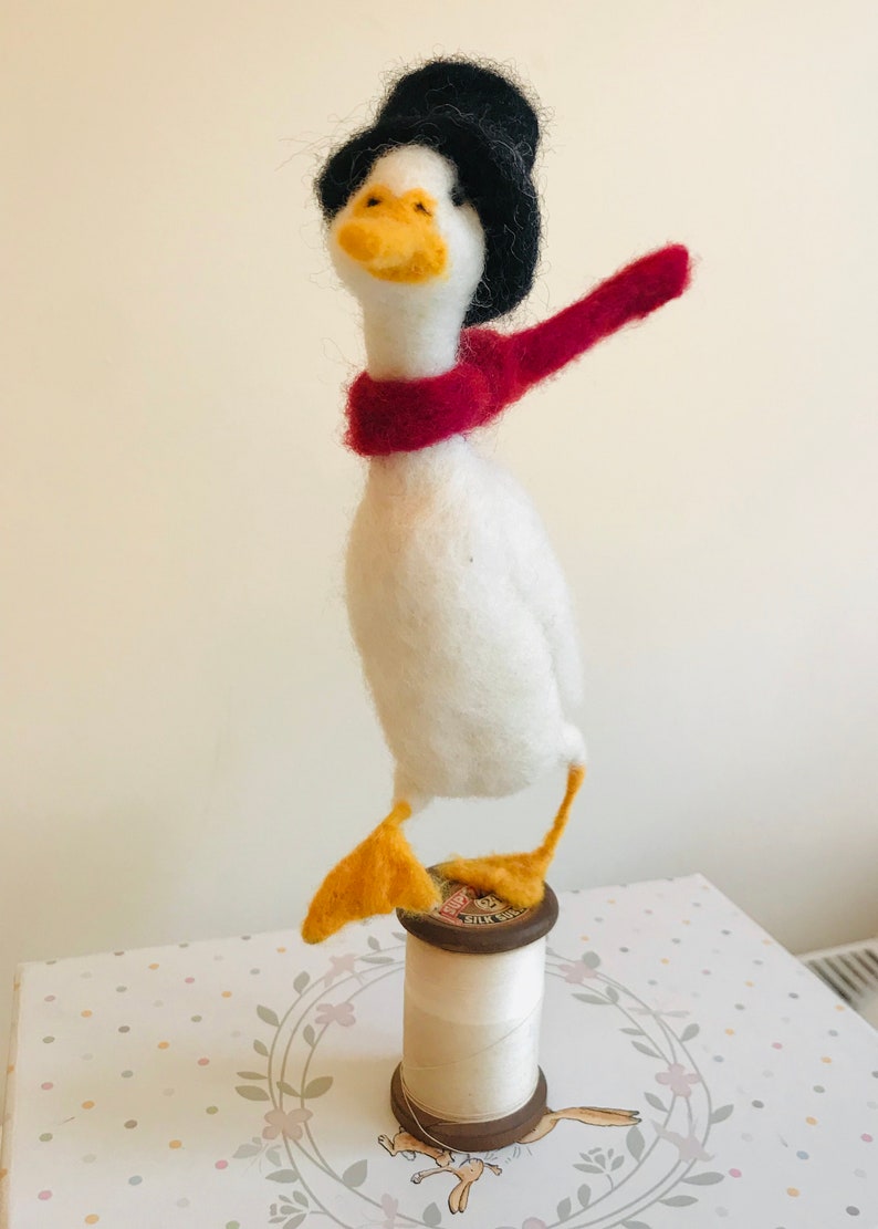 Runner Duck/bobbin Bird/duck Ornament/needle Felted Duck/ooak Etsy