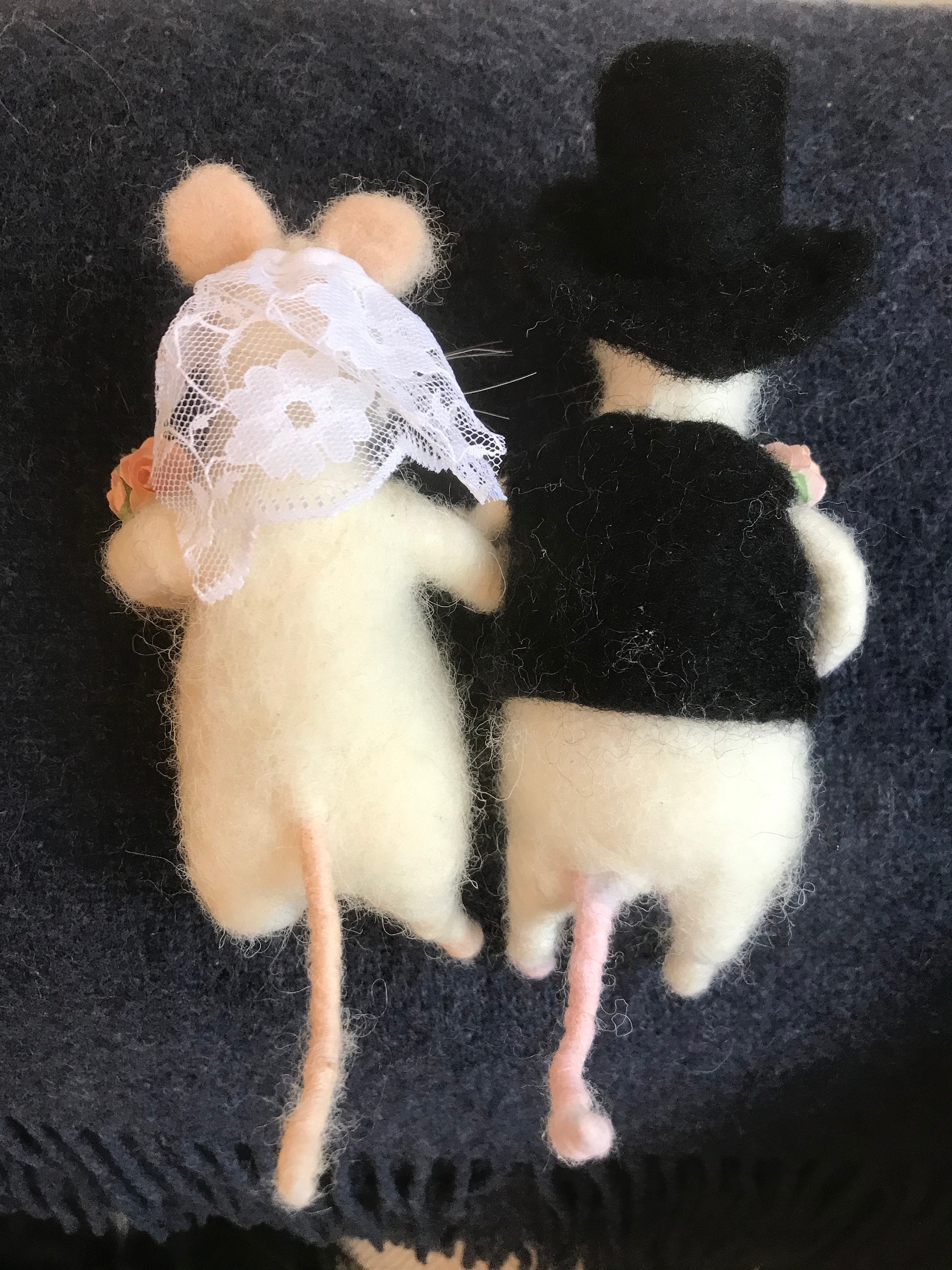 Mouse Wedding Cake Topper/Mice Topper/Mice Bride and groom/ Etsy