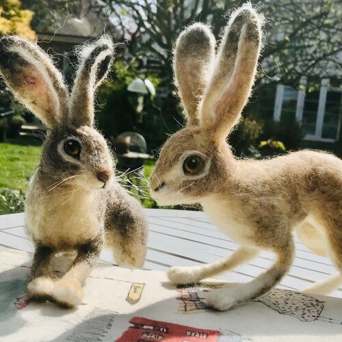 Hare/needle Felted Animals/felted Hare/felt Rabbit/jack - Etsy