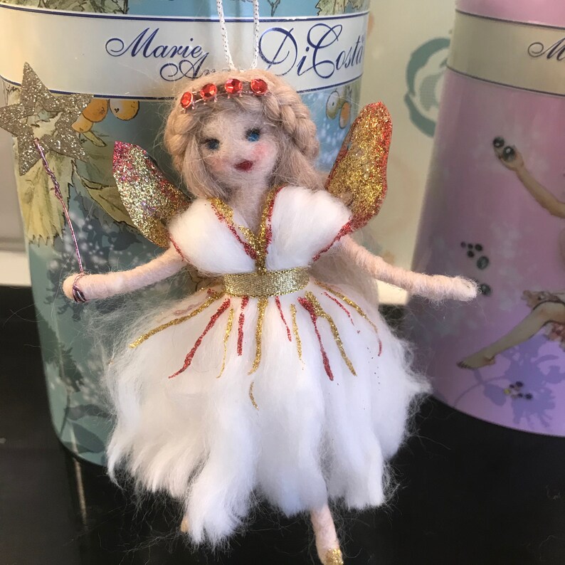 FairyNeedle felted FairyChristmas FairyChristmas DecorFairy ornamentFairy giftXmas FairyFairy DecorationFairy Tree Ornament
