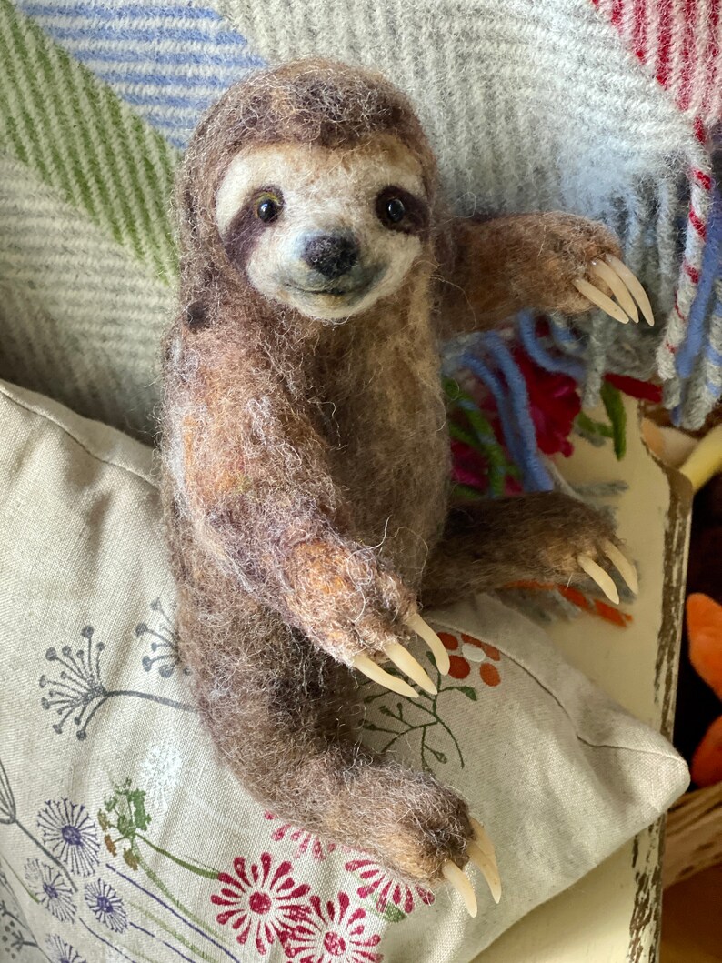 OOAK Needle Felted Sloth Sculpture – Made to Order Handmade Wool Sloth ...