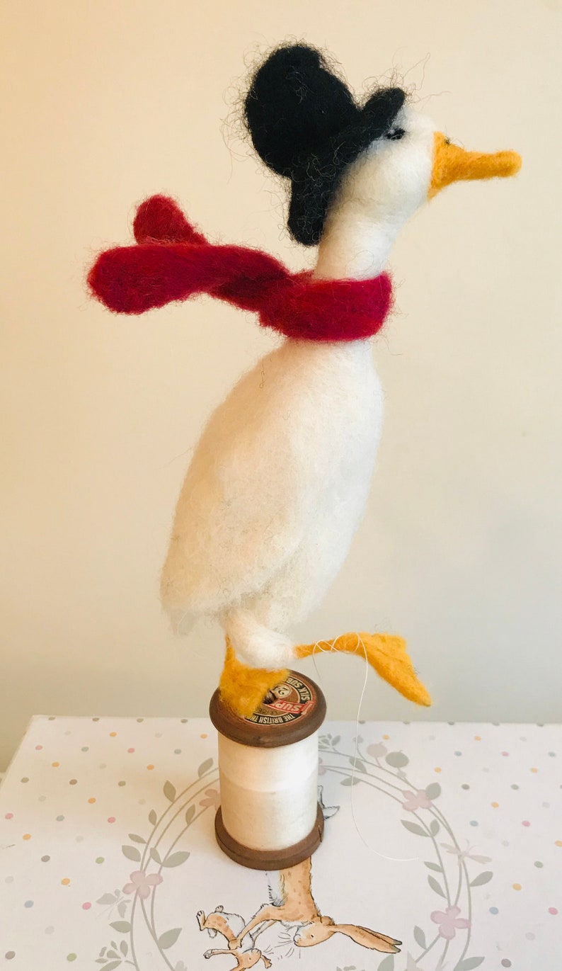 Runner Duck/bobbin Bird/duck Ornament/needle Felted Duck/ooak Etsy