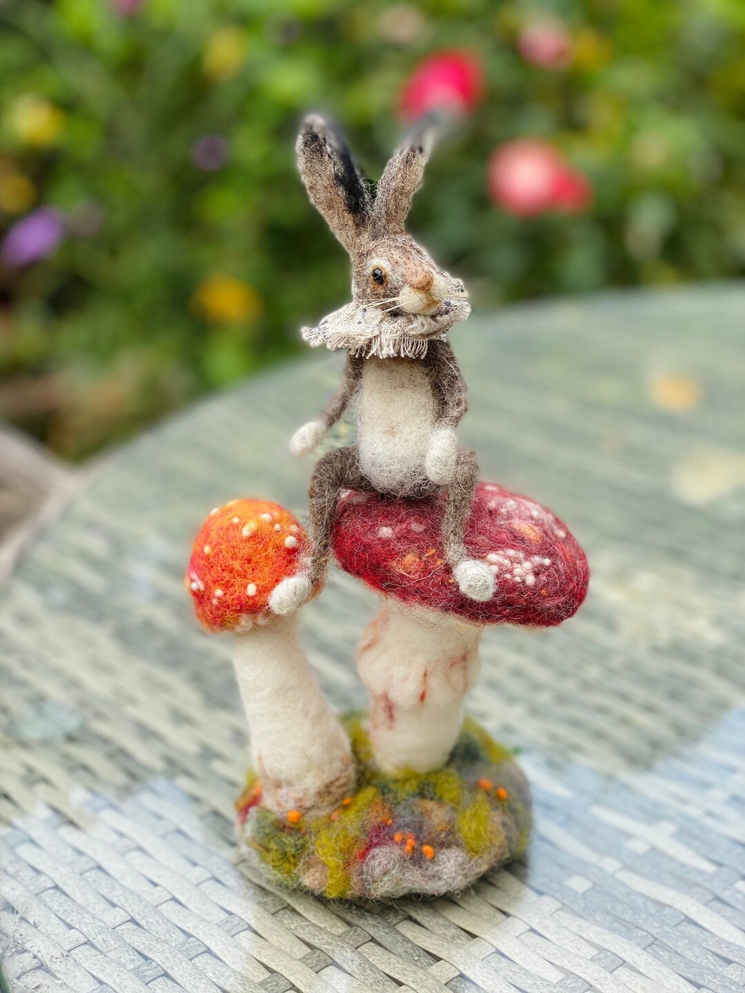 Miniature Felted Hare : Vintage Style Rabbit Sculpture, Unique Woodland ...