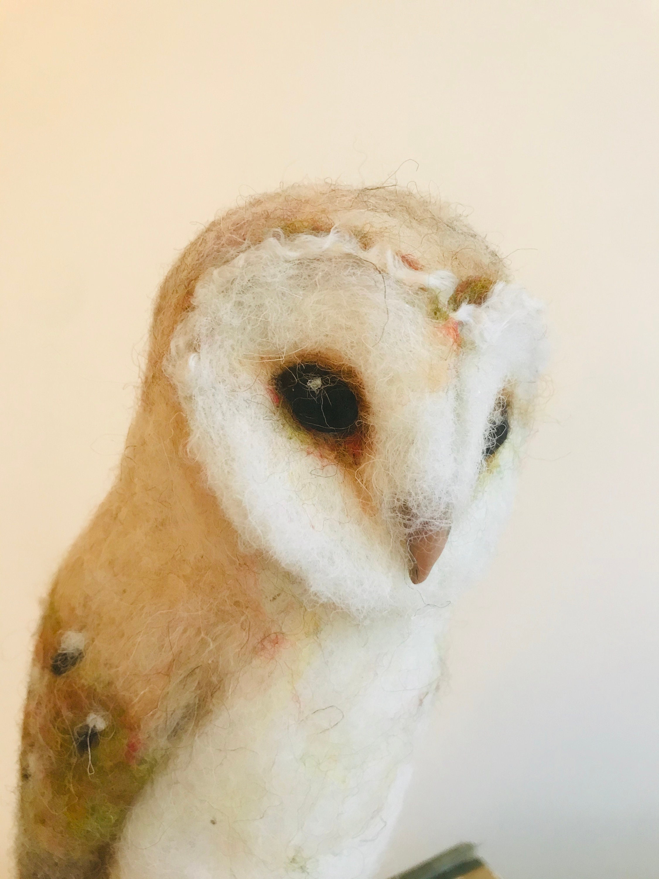 Barn Owl/Needle Felted Owl/OOAK Owl/Felt Owl/Owl Gift/Sideways Etsy