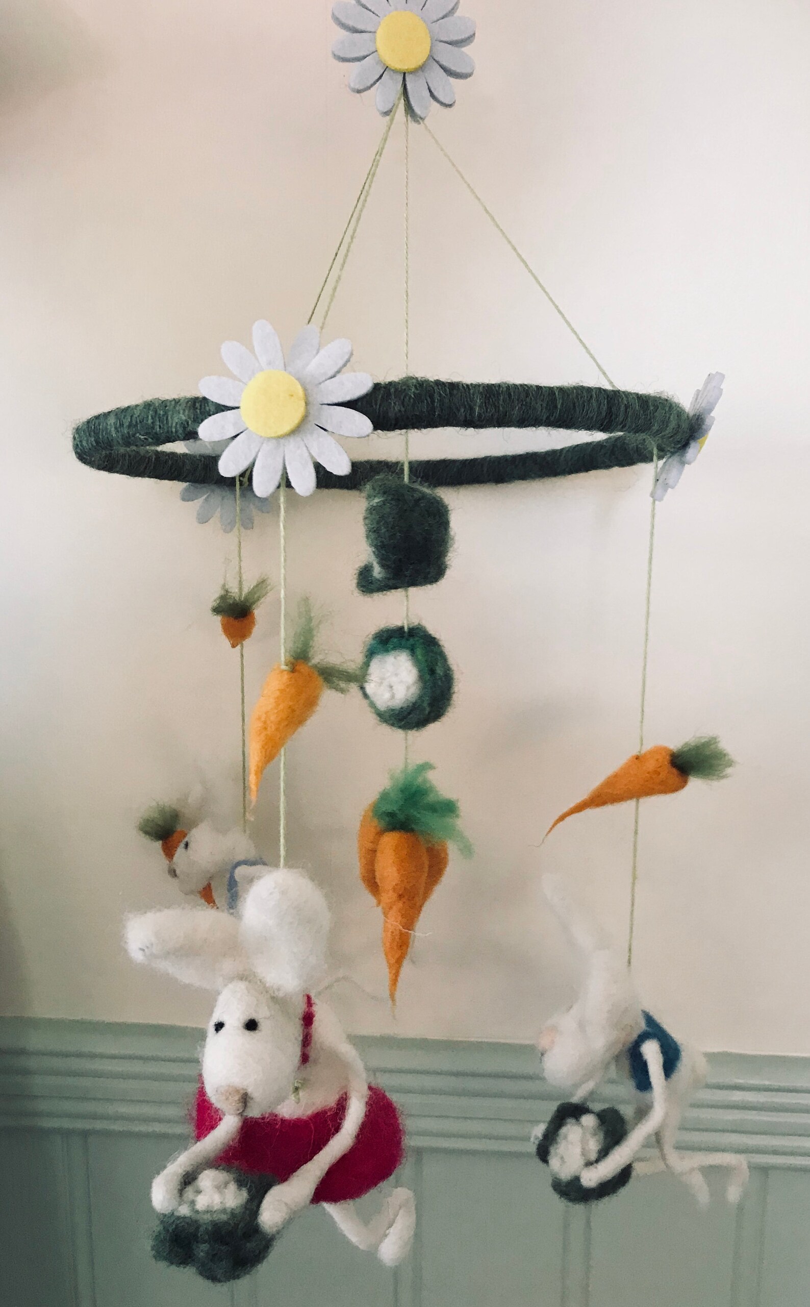 Bunny Mobile/Mobiles for Nursery/Rabbit Mobile/Ready to Etsy