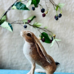 Moon gazing Hare/Rabbit/Moongazing Rabbit/Jack Rabbit/Needle Felted Animal/Felted Hare/OOAK Hare sculpture/Needle Felted Hare/Hare Sculpture