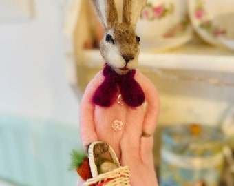 Cute Rabbit doll/Hare doll/Needle felted Bunny/Felt rabbit/Felt Hare/Needle felted animal/Felted Rabbit/Rabbit Ornament/Handmade Rabbit