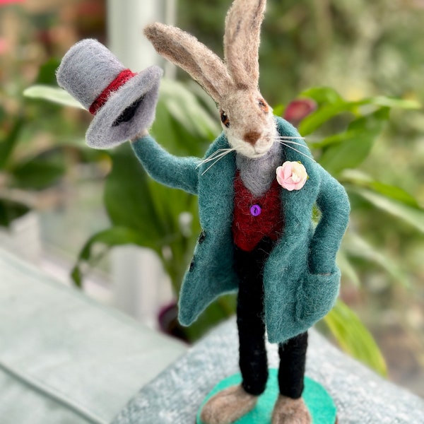 Gentleman Hare/Hare doll/Rabbit Art Doll/Rabbit doll/Needle felted rabbit/Felt Hare/Needle felted animal/Felted Bunny Rabbit/Rabbit Ornament