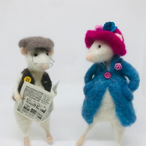 Felt Mouse/Mouse ornament/Character Mouse/Cute Mouse/Miss Mousey/Mice/Mice ornaments/Needle felt Mouse/Mouse Gift/Mouse doll/mouse present image 4