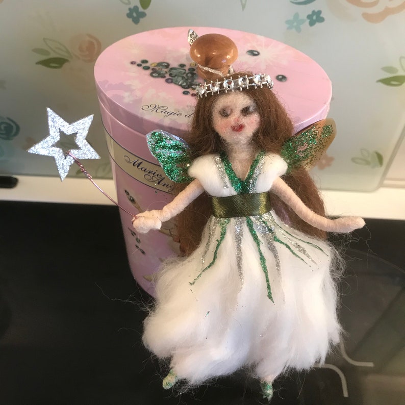 FairyNeedle felted FairyChristmas FairyChristmas DecorFairy ornamentFairy giftXmas FairyFairy DecorationFairy Tree Ornament