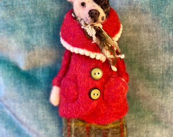 Custom Needle Felted Dog Doll: Personalized Pet Portrait Sculpture, needle felt dog, handmade dog gift, pet memorial, pet portrait sculpture