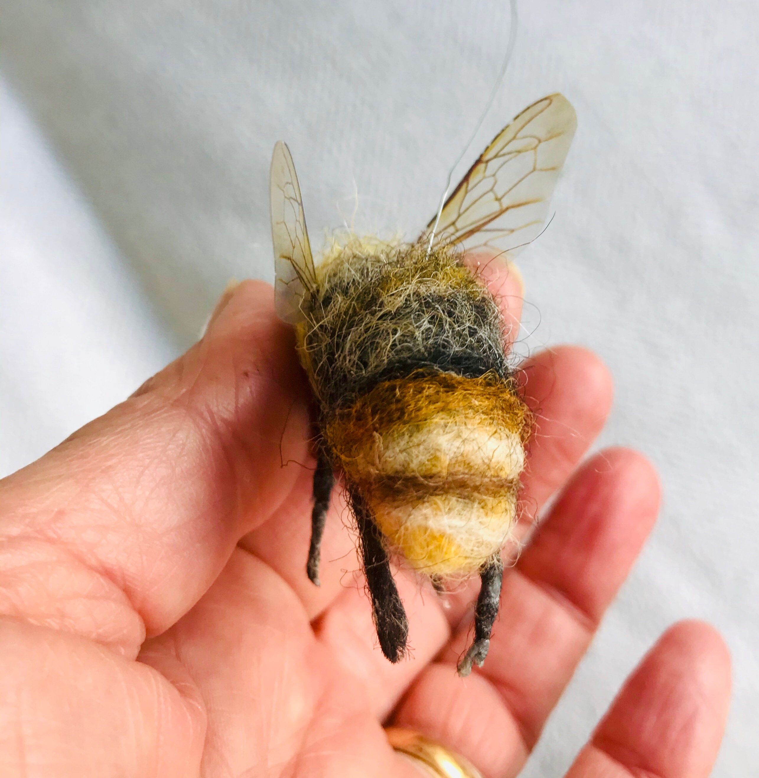 Honey Bee/needle Felted Honey Bee/bee Art/bee/bee Ornament/bee Etsy UK