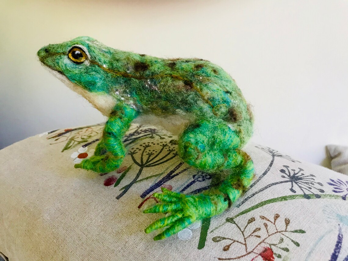 Frog/Needle Felted Frog/Felted Animals/Frog Sculpture/Frog Etsy