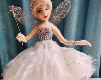 Angel Christmas Tree Topper/Fairy Christmas tree ornament/Needle felted Christmas Angel/Xmas Fairy/Needle felted Fairy/Angel Ornament