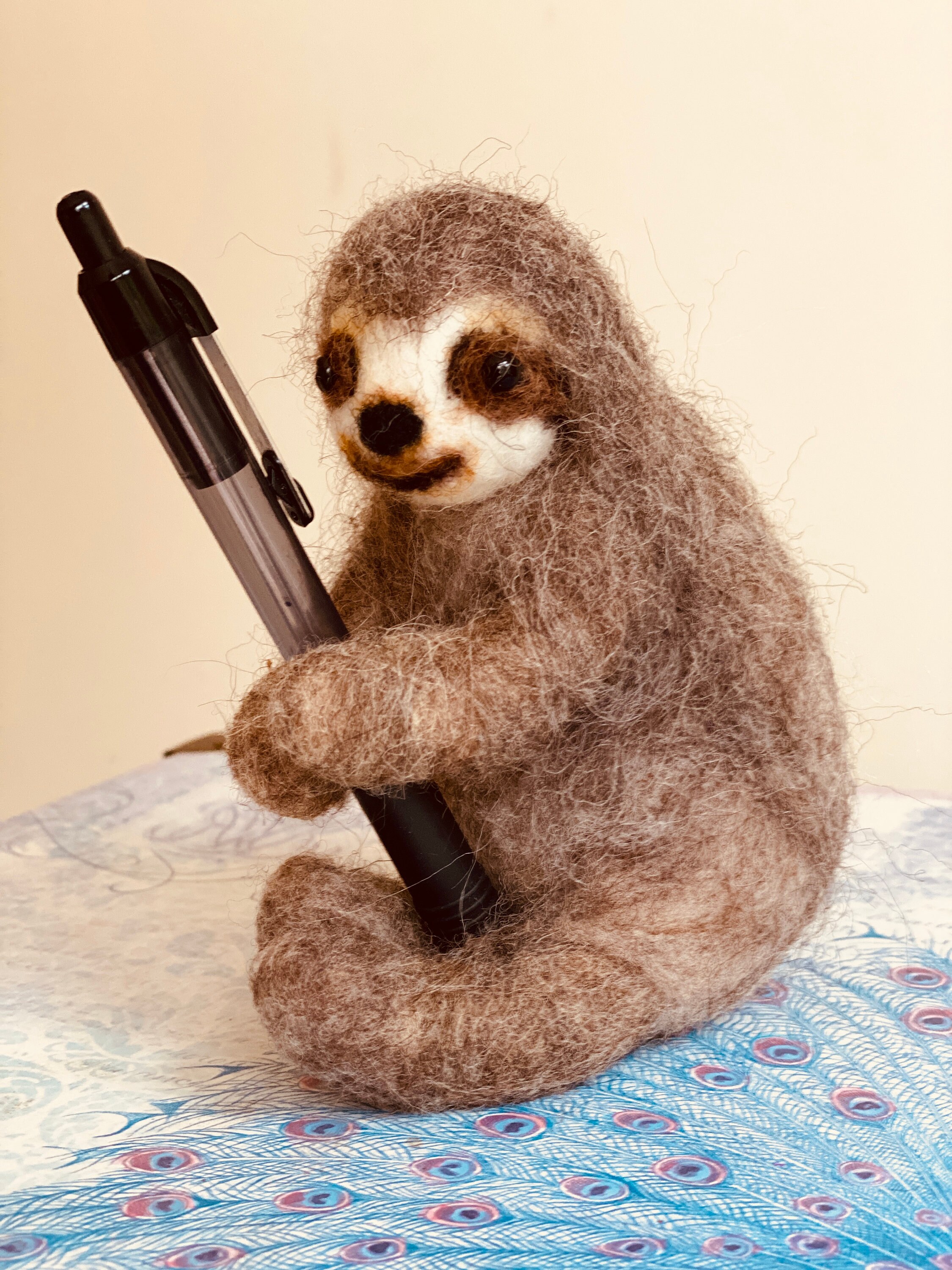 Sloth Needle Needle Felted Wool Sloth Sculpture: Cute Sloth Handmade Ornament - Etsy