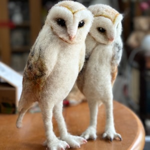 Barn Owl/Barn Owl Sculpture/Realistic Barn Owl/Needle Felted Owl/OOAK Owl/Felt Owl/Owl Gift/Owl/Felted Barn Owl/Owl Ornament/