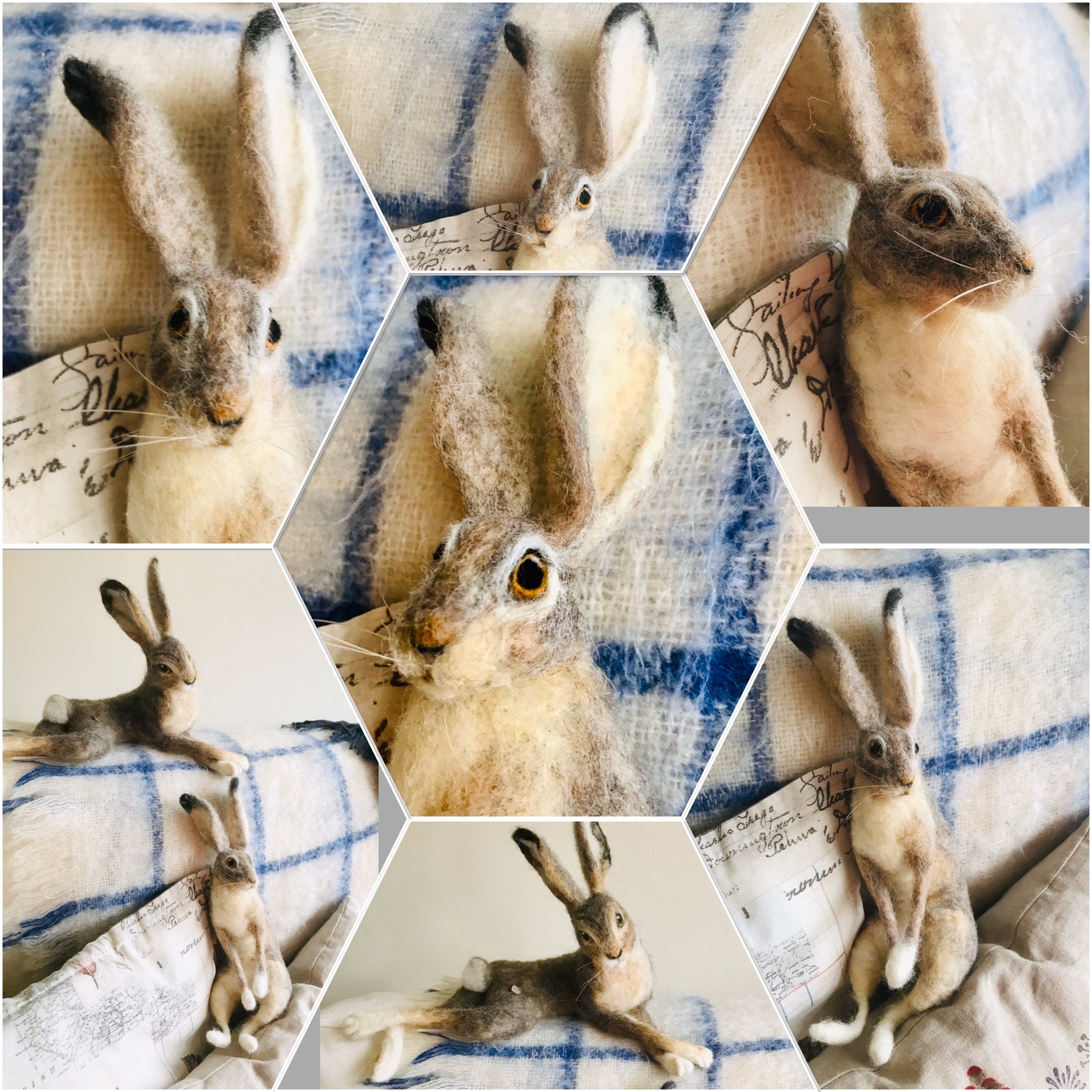 Needle Felted Vintage Hare: Rabbit Gift/needle Felted Hare/felted Hare ...