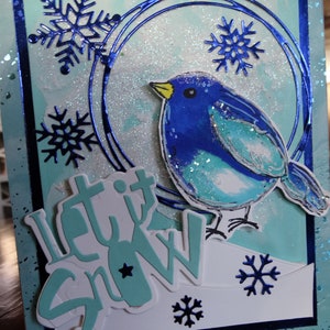 Blue Bird hand made Christmas Card
