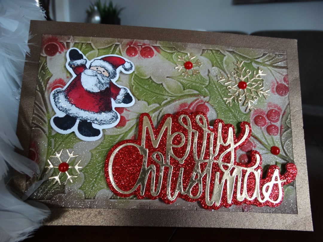 Handmade Merry Christmas Card - Etsy