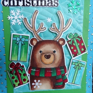 Biglietto di Natale con renne fatto a mano