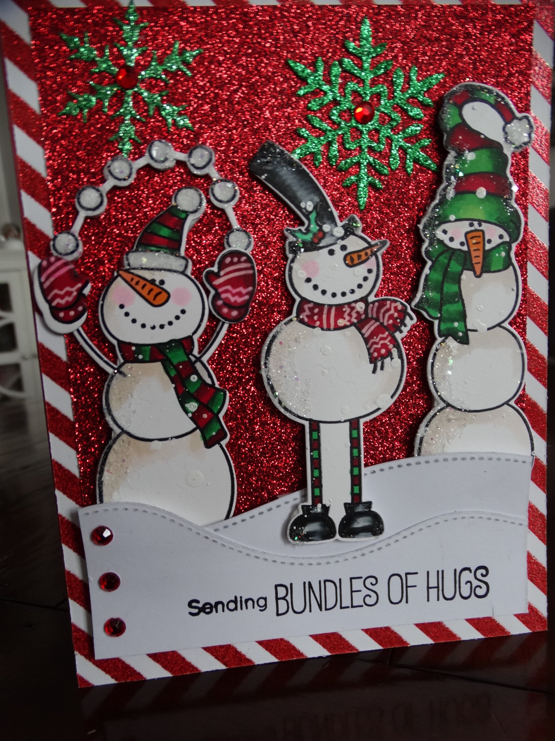 Snowmen on a Handmade Christmas Card Etsy UK