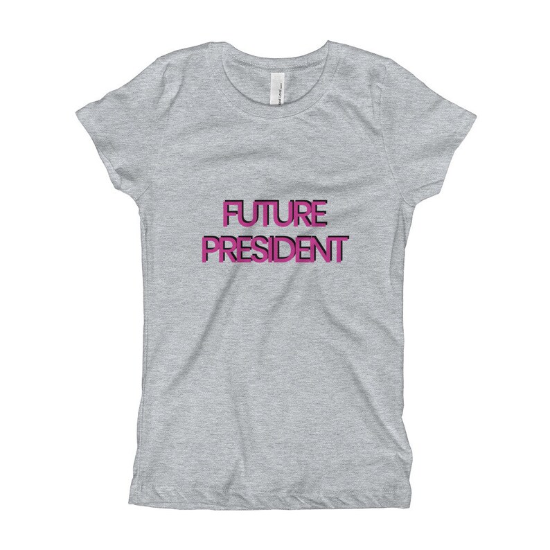 Future President Girl/'s T-Shirt Growing Up Career Day Ambition Little Feminist