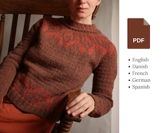 Knitting pattern - Maretak - Floral fair isle colour work pullover