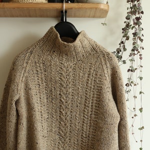 Knitting Pattern Irish Rover Raglan Turtleneck Pullover With Cables - Etsy