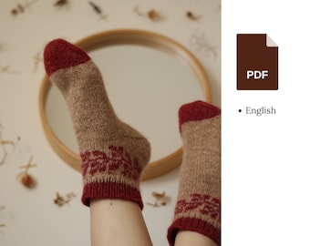 Knitting pattern - Between petals ankle socks