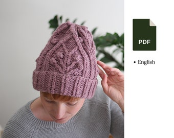 Knitting pattern - Chunky Beanie with bobbles