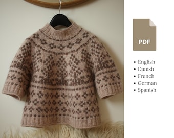 Knitting pattern - Hortik - Floral fair isle colorwork pullover