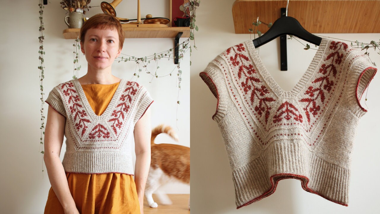 Floral Motif Hand Knitted Vest　美品　希少 Floral Motif Hand Knitted Vest 美品 希少 - メルカリ