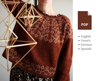 Knitting pattern | Pavuk pullover | Graphic colorwork pullover