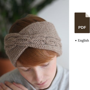 Knitting pattern - Twisted Headband with cable braid