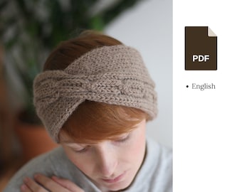 Knitting pattern - Twisted Headband with cable braid