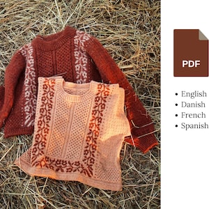 Knitting pattern | Medokvit | Floral colourwork, modular construction | vest and pullover