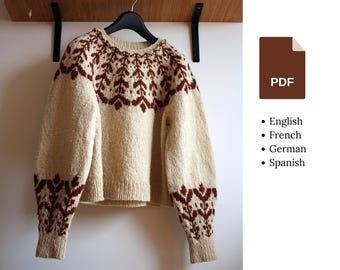 Knitting pattern | Brusca pullover | colorwork round yoke sweater