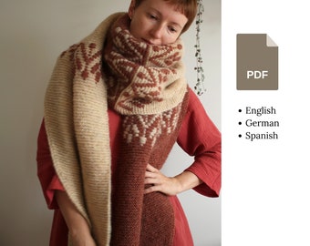 Knitting pattern | Nivalis wrap | knit triangular shawl with colorwork