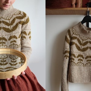 Knitting pattern Polina pullover Floral colour work pullover image 10