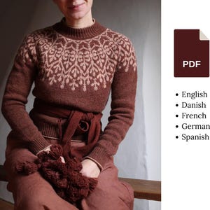 Knitting pattern | Candelariella pullover | Floral colour work pullover